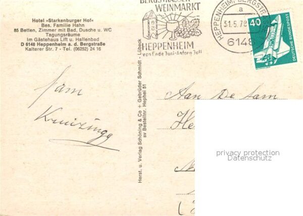 Heppenheim Bergstrasse Hotel Starkenburger Hof Hallenbad Panor – Bild 2
