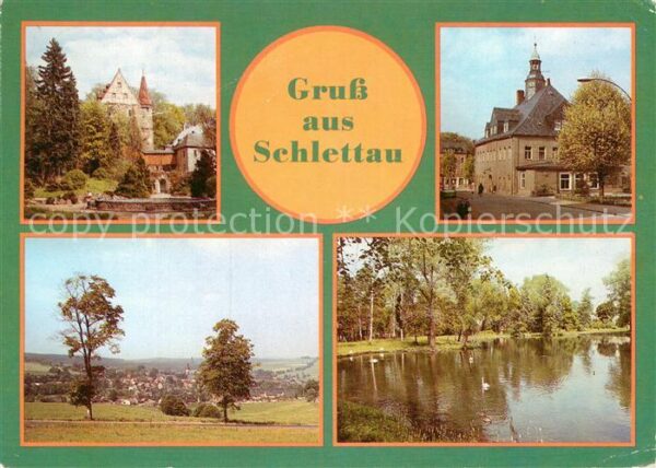 Schlettau Erzgebirge Schloss Rathaus Panorama Rosenparteich