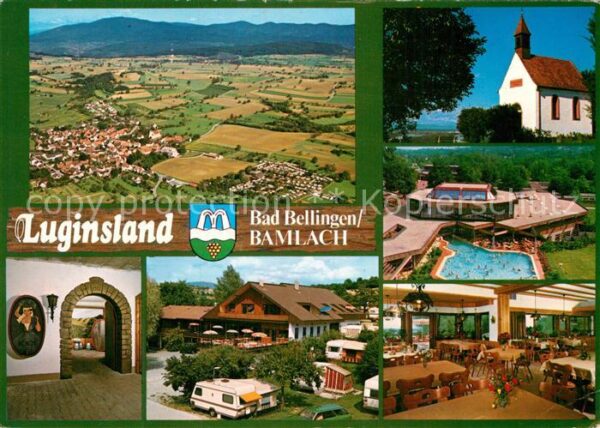 Bad Bellingen Fliegeraufnahme Kirche Schwimmbad Resta