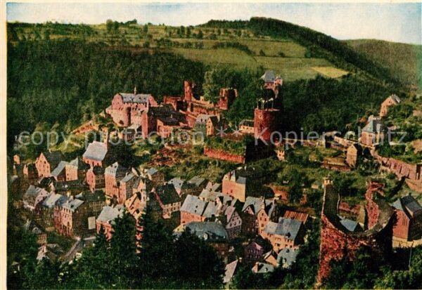 Monschau Fliegeraufnahme mit Burg Haller