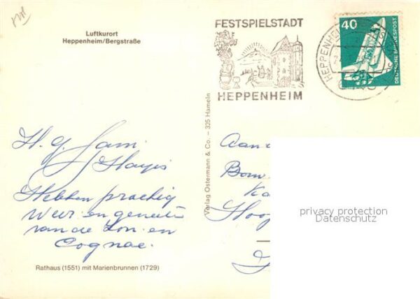Heppenheim Bergstrasse Rathaus mit Marienbrunnen – Bild 2