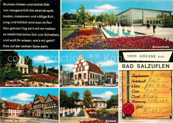 Bad Salzuflen Konzerthalle Rosengarten Rathaus Hinter