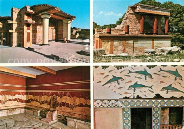 Kreta Crete Knossos Geb?ud innen Wandmalerei