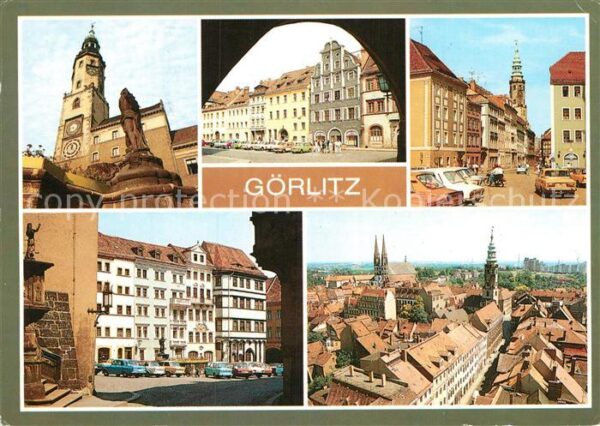 Goerlitz Sachsen Rathausturm am Neptun Untermarkt