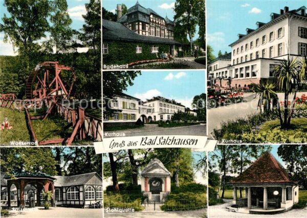 Bad Salzhausen Badehaus Wasserrad Kurhaus Stahlquelle