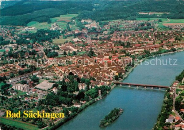 Bad Saeckingen Fliegeraufnahme Rheinpartie