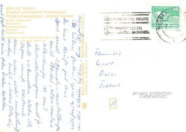 Klink Waren Erholungsheim Herbert Warnke – Bild 2