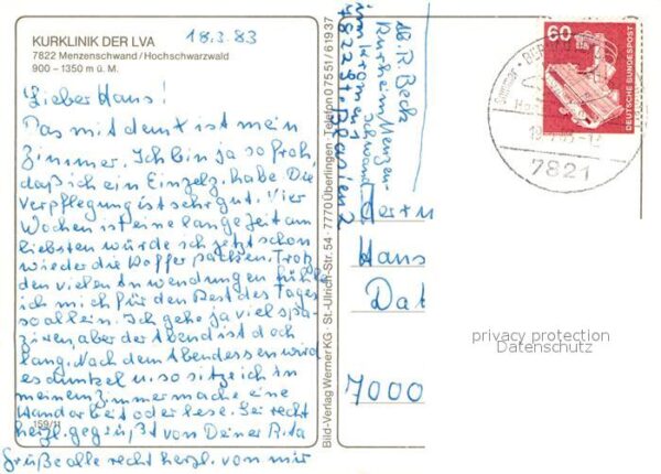 Menzenschwand Kurklinik LVA – Bild 2