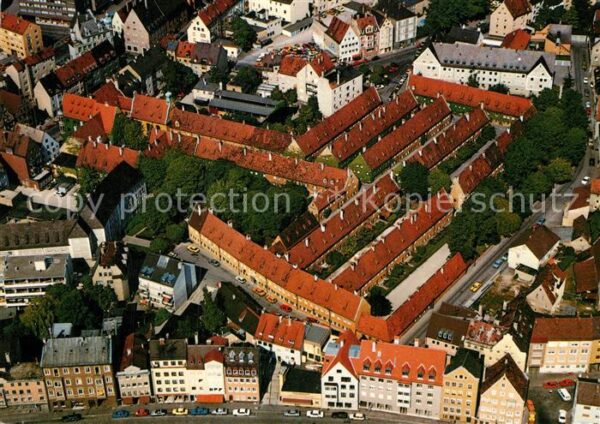 Augsburg Fliegeraufnahme Fuggerei