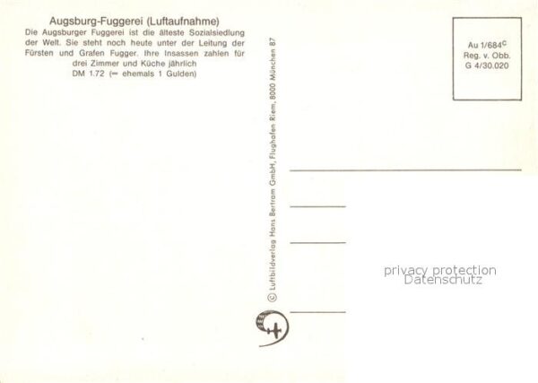 Augsburg Fliegeraufnahme Fuggerei – Bild 2