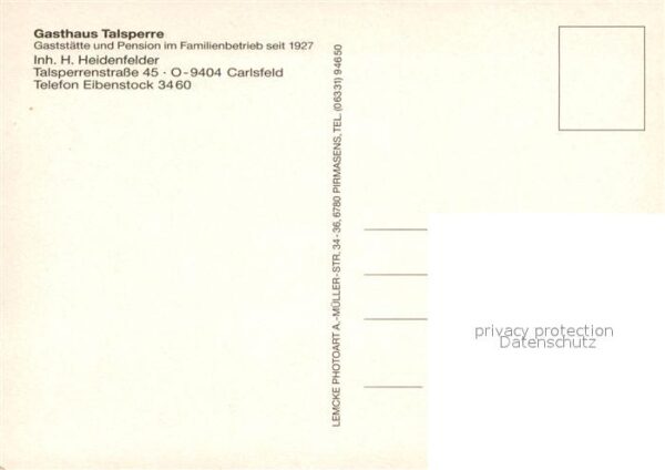 Carlsfeld Erzgebirge Gasthaus Pension Talsperre – Bild 2