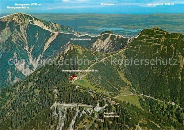 Herzogstand Fliegeraufnahme Bergketten