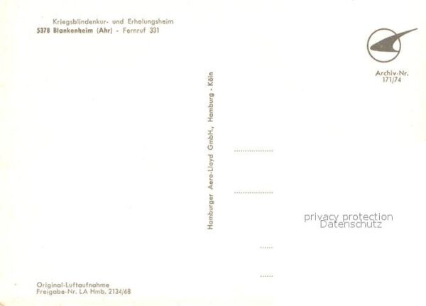 Blankenheim Ahr Fliegeraufnahme Kriegsblindenkur Erholu – Bild 2