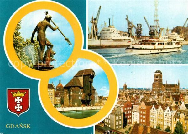 Gdansk Neptunbrunnen Hafen Stadtansichten