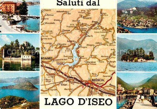 Lago d Iseo Straßenkarte Schloss Uferpromenadde Pan