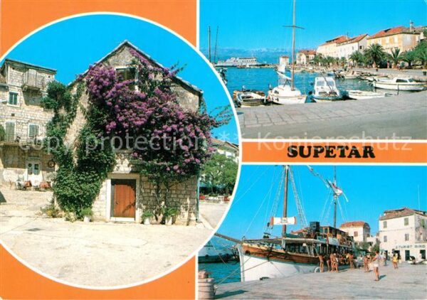 Supetar Hafen Ortsansicht