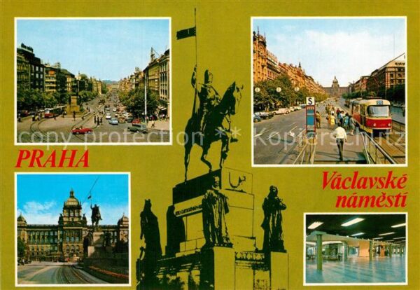 Praha Prahy Prague Wenzelsplatz Bahnhof Straßenbahn