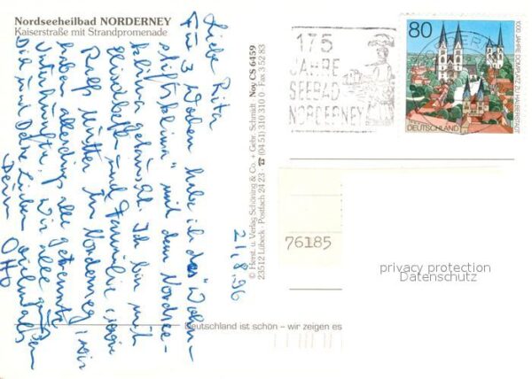 Norderney Nordseebad Fliegeraufnahme Kaiserstraße Strandprom – Bild 2