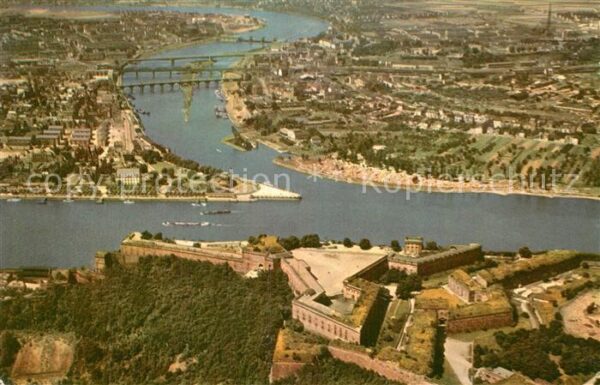 Koblenz Rhein Deutsches Eck und Festung Ehrenbreitste