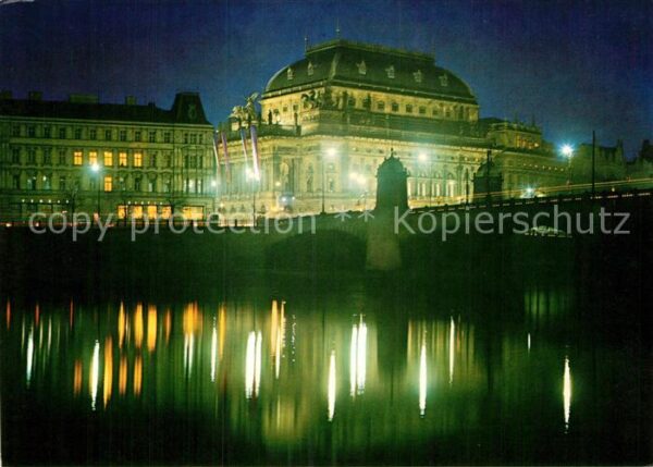 Praha Prahy Prague Nationaltheater bei Nacht