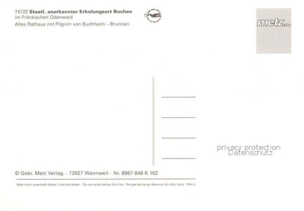 Buchen Odenwald Altes Rathaus mit Pilgrim von Buchheim – Bild 2