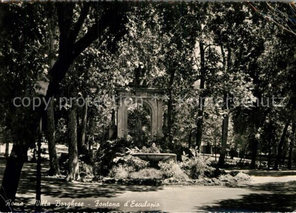 Roma Rom Villa Borghese Fontana d_Esculapio