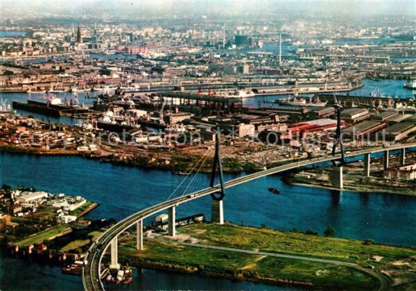 Hamburg Köhlbrandbrücke Fliegeraufnahme