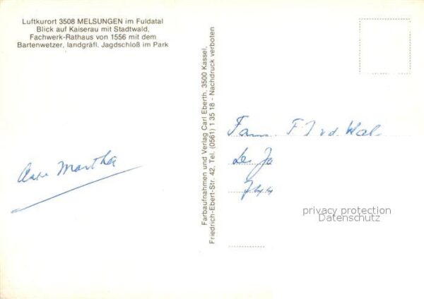 Melsungen Fulda Kaiserau mit Stadtwald Fachwerk Rathaus – Bild 2