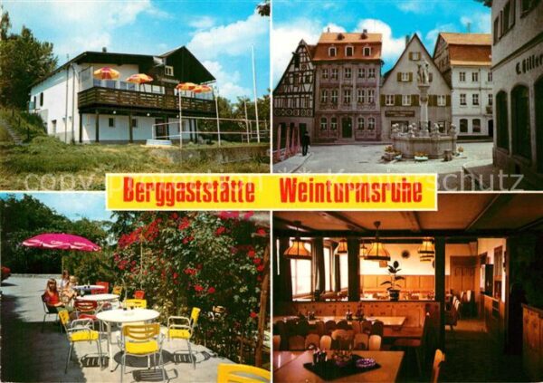 Bad Windsheim Berggaststätte Weinturmsruhe Brunnen Te
