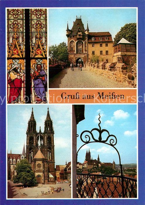 Meissen Elbe Sachsen Glasfenster Albrechtsburg Aufgang Dom