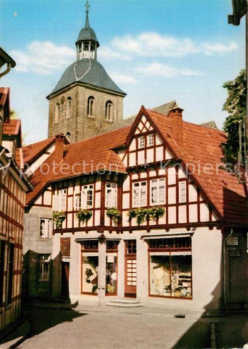 Tecklenburg Ortsmotiv an der Kirche Fachwerkhaus