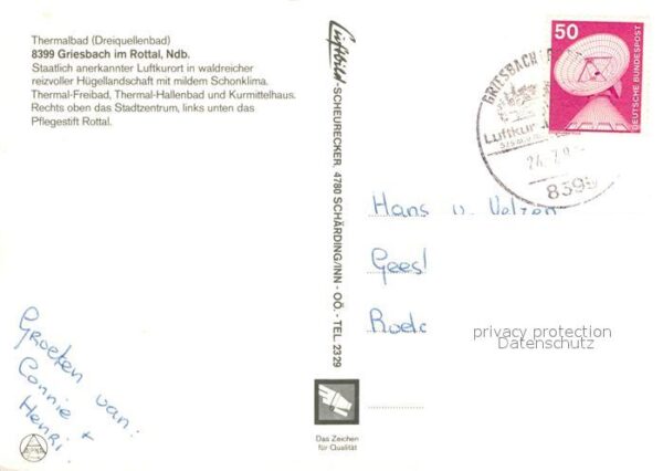 Griesbach Rottal Thermalbad Brunnen Quelle Luftkurort Fl – Bild 2