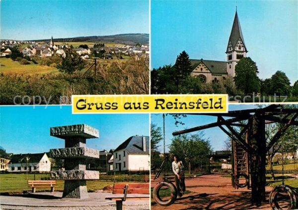 Reinsfeld Hunsrueck Landschaftspanorama Kirche Denkmal Kind
