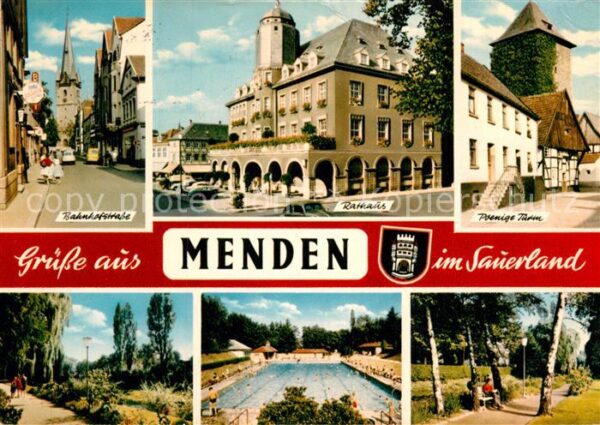 Menden Sauerland Bahnhofstrasse Rathaus Turm Park Promen