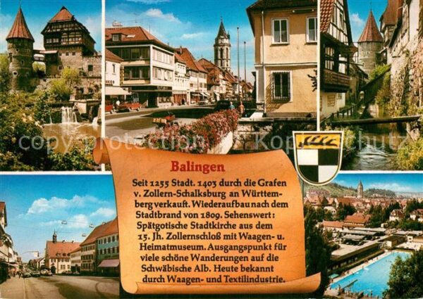 Balingen Zollernschloss Strassenpartie Kirche Ba