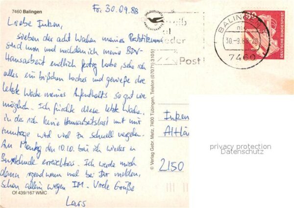 Balingen Zollernschloss Strassenpartie Kirche Ba – Bild 2