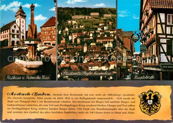 Mosbach Baden Rathaus Palmsches Haus Brunnen Stadtmit