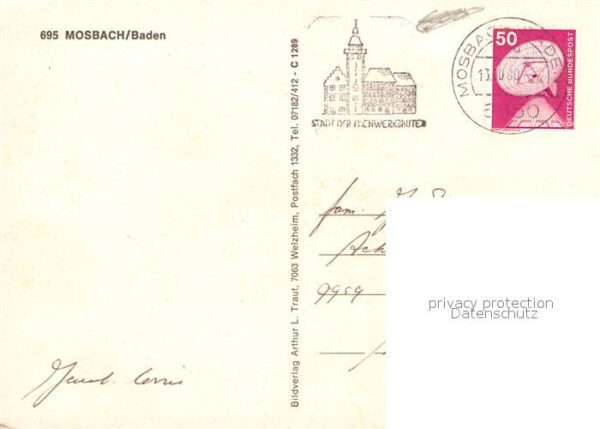 Mosbach Baden Rathaus Palmsches Haus Brunnen Stadtmit – Bild 2