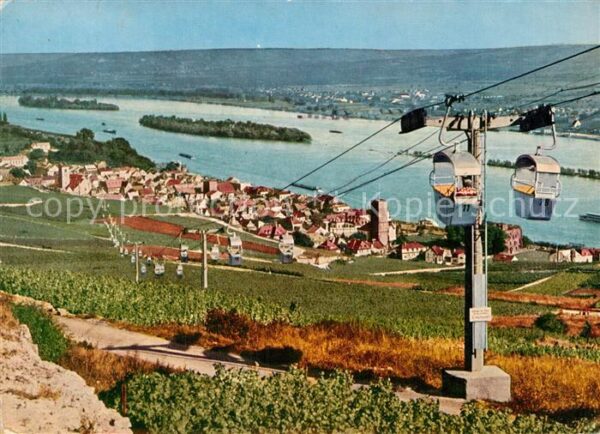 Ruedesheim Rhein Panorama Blick über den Rhein Kabinense
