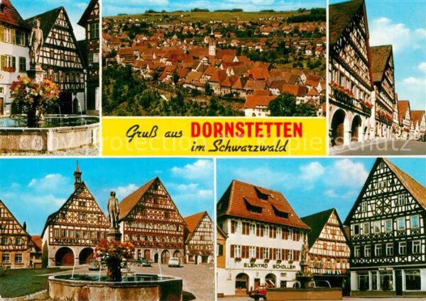 Dornstetten Wuerttemberg Altstadt Brunnen Fachwerkhäuser
