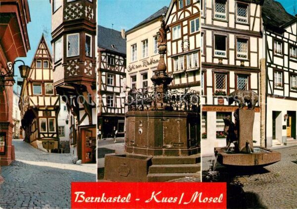 Bernkastel-Kues Altstadt Brunnen Fachwerkhäuser