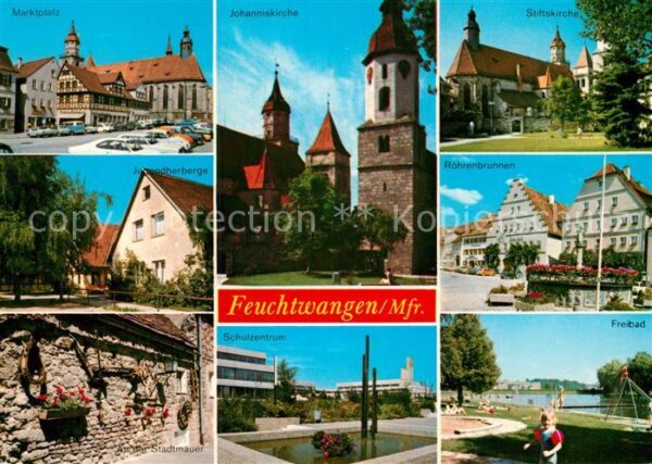 Feuchtwangen Marktplatz Jugendherberge Stadtmauer Ki