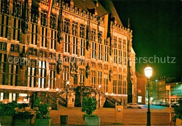 Bad Aachen Rathaus Nachtaufnahme