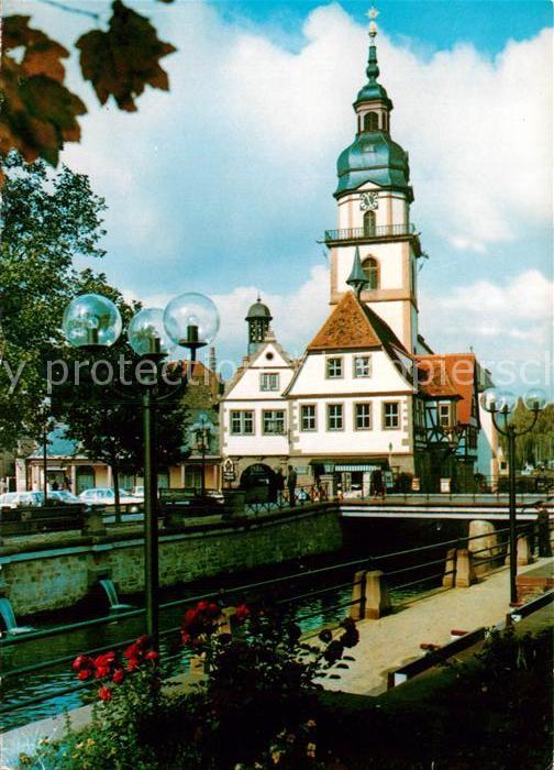 Erbach Odenwald Partie an der Mümling Rathaus Stadtkirc
