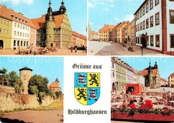 Hildburghausen Rathaus Marx Engels Platz Stadtmauer Bo