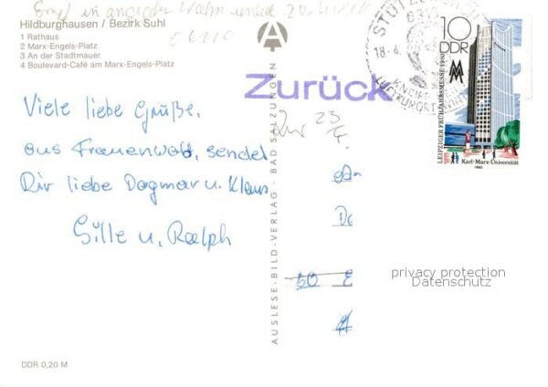 Hildburghausen Rathaus Marx Engels Platz Stadtmauer Bo – Bild 2