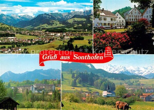 Sonthofen Oberallgaeu Gesamtansicht mit Alpenpanorama Allgäu