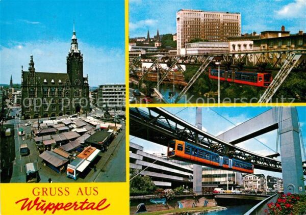 Wuppertal Marktplatz Rathaus Schwebebahn Hochhaus