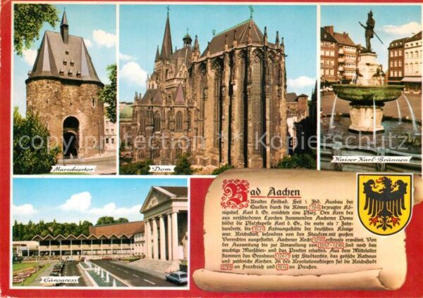 Bad Aachen Marschiertor Dom Kaiser Karl Brunnen Eu