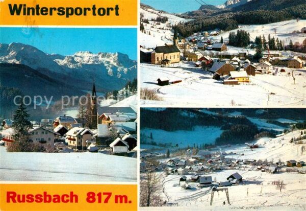 Russbach Pass Gschuett Panorama Wintersportplatz Alpen